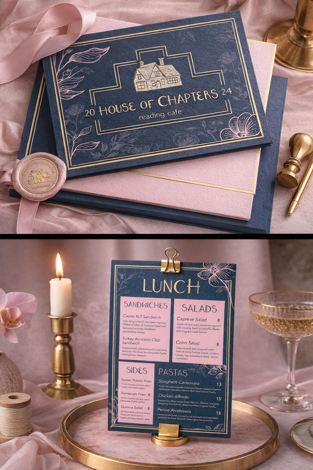 House of Chapters menu design